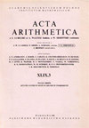 ACTA ARITHMETICA封面